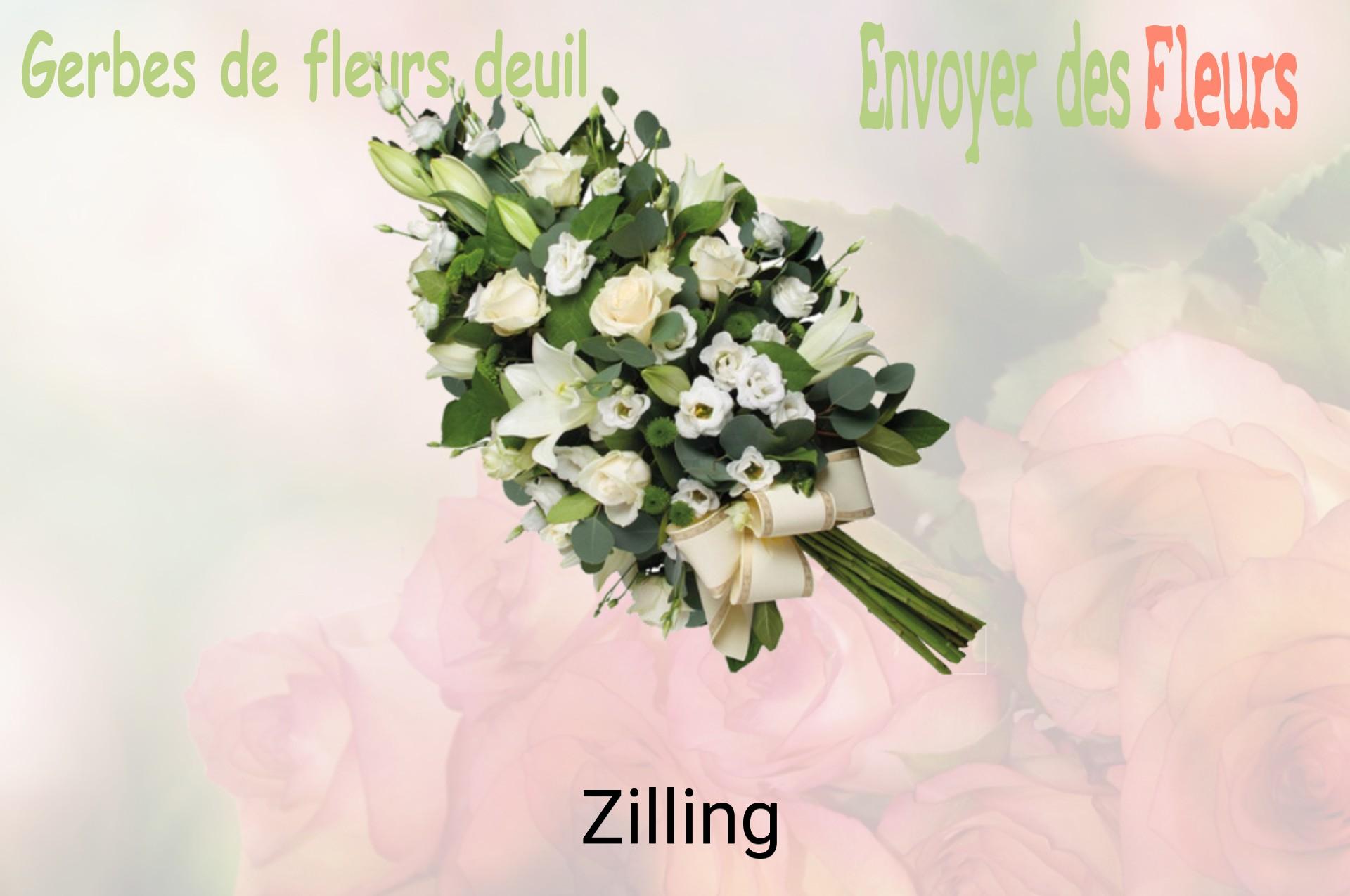 Gerbe de fleurs de deuil livrée à Zilling